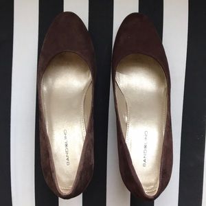 New Bandolino brown suede wedges sz 8